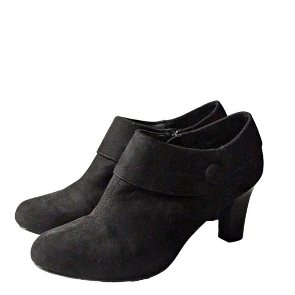 Amelia Grace Women Black Fabric Upper Zipper Closure Ankle Booties Size 8.5 NWOB - Picture 2 of 7